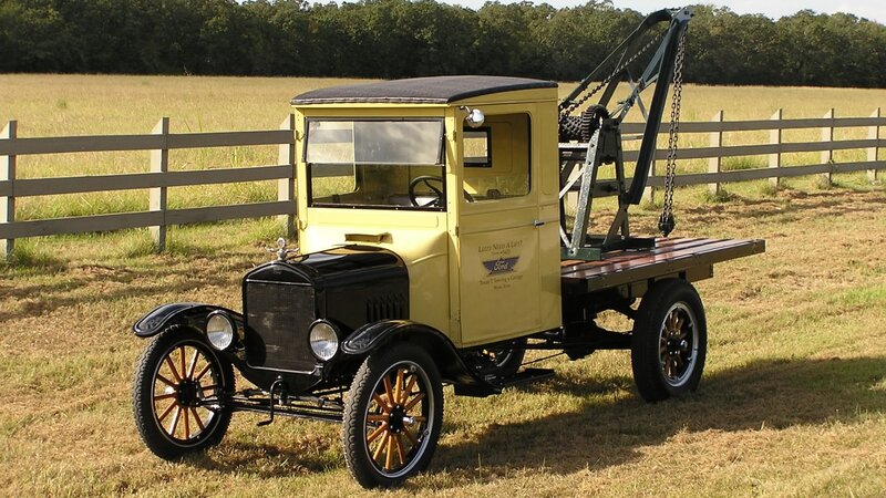 Vintage Yellow Tow Truck