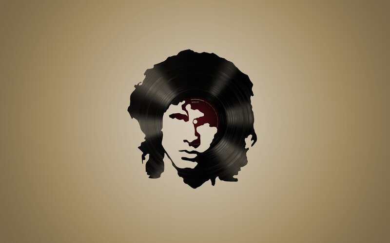vinyl record art of a face