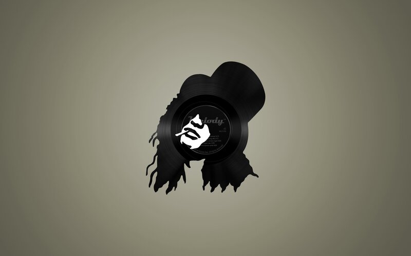 vinyl record art with mask