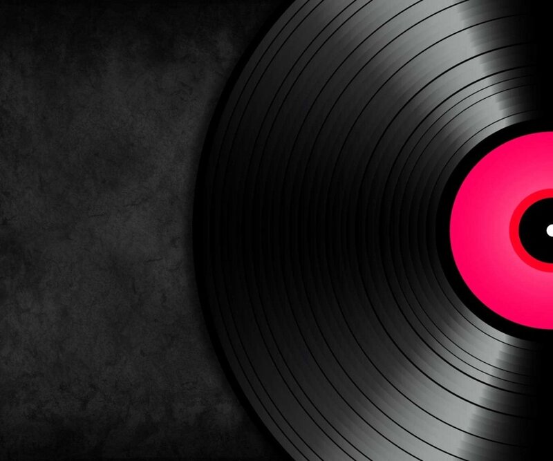vinyl record on dark background
