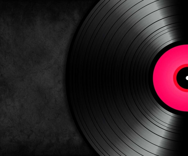 Vinyl Record on Dark Surface