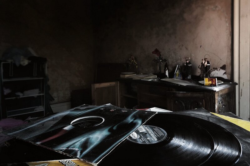 Vinyl Record on Table — Black