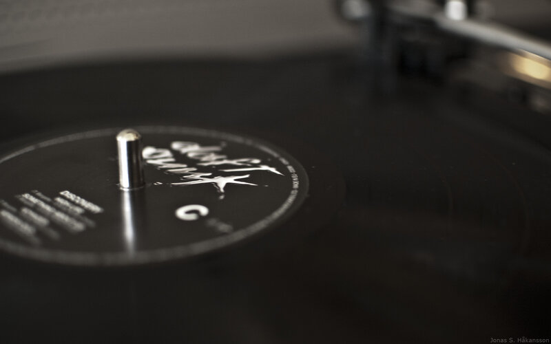 vinyl record on turntable