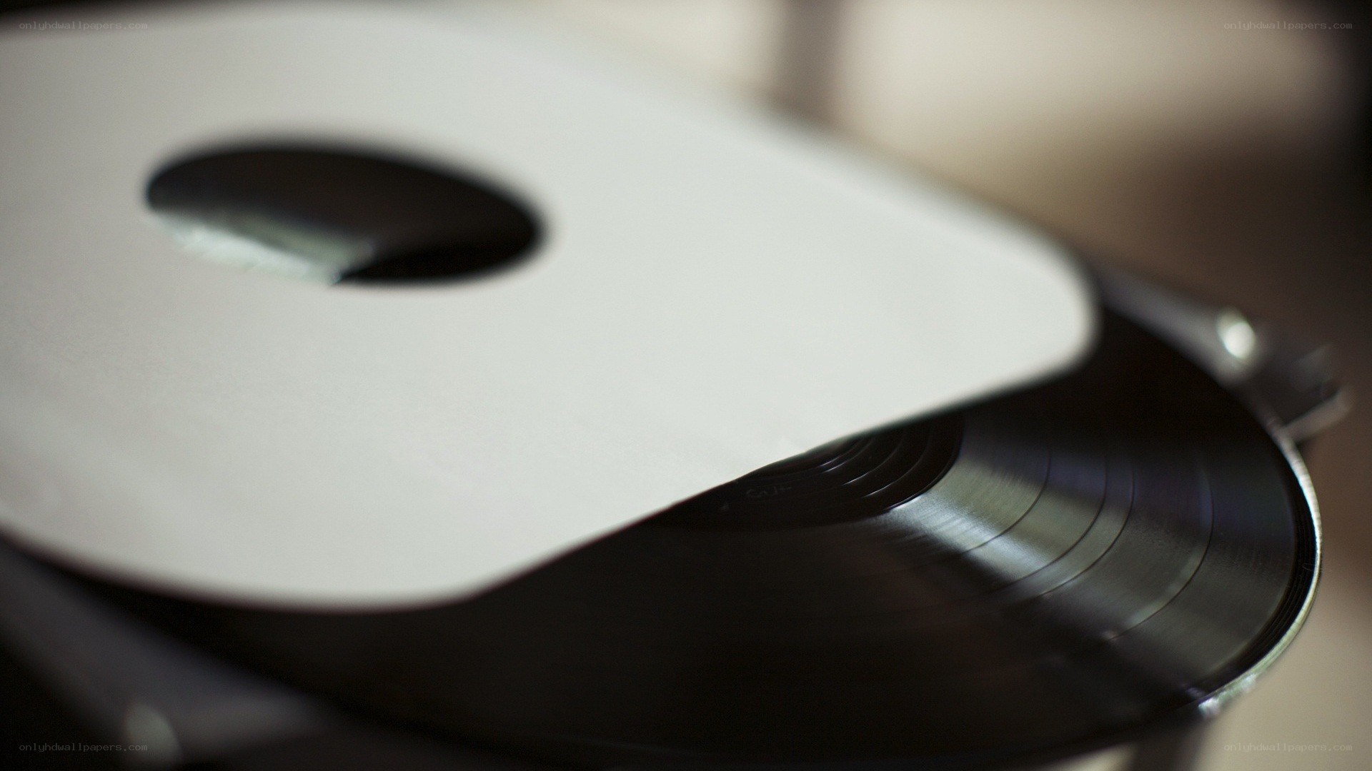 Vinyl record on turntable