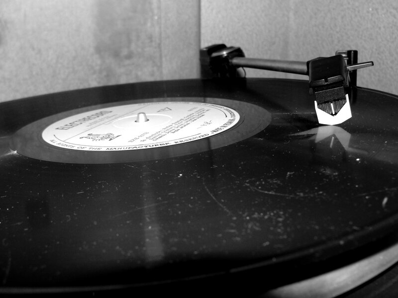 vinyl record on turntable