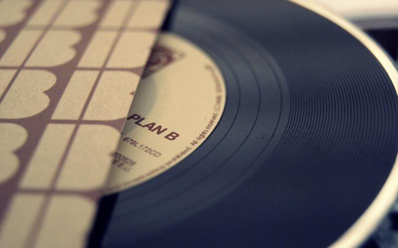 Vinyl Record on Turntable — Black, Calm