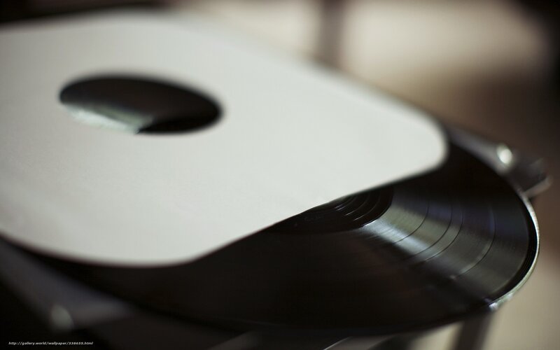 Vinyl record on turntable