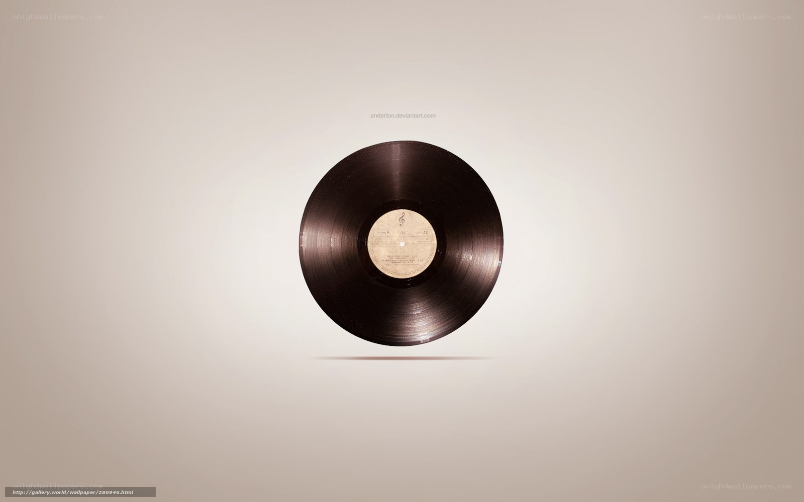 vinyl record on white background