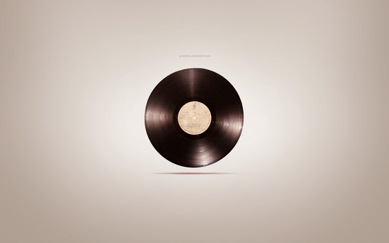 Vinyl Record on White