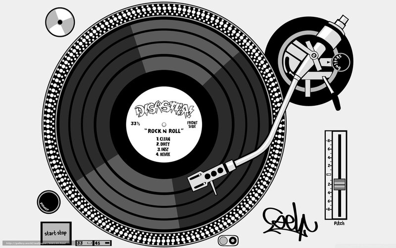 vinyl record player illustration