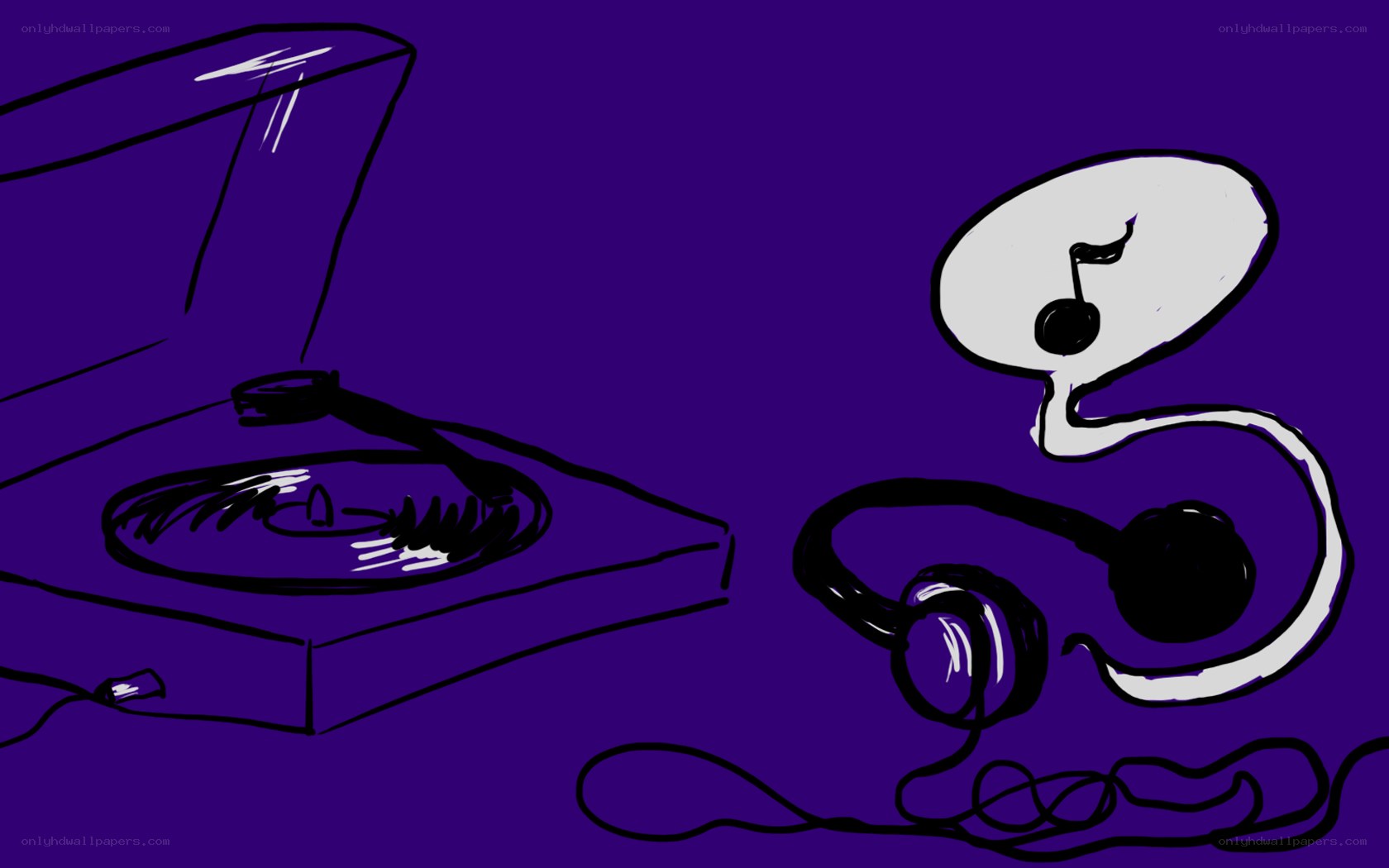 vinyl record player with headphones