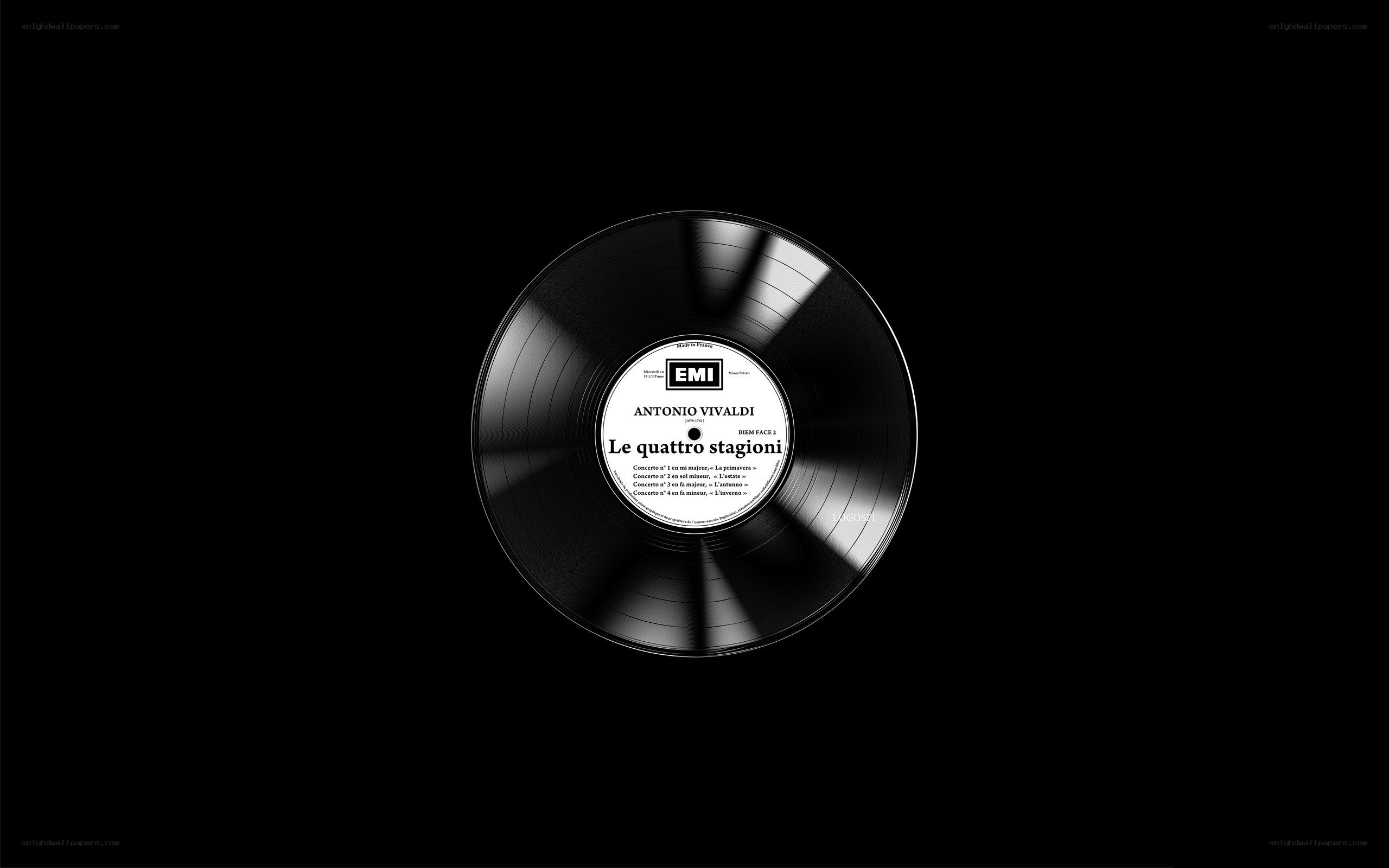 Vinyl record with album label