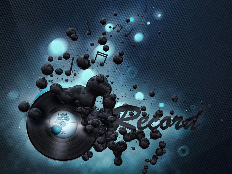 Vinyl Record with Liquid