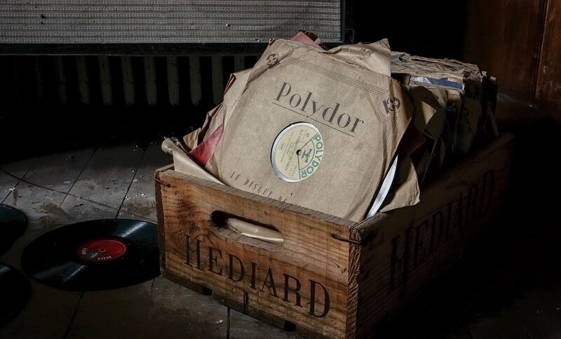 Vinyl Records in Crate