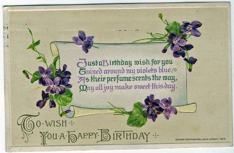 Violet Flowers on Card