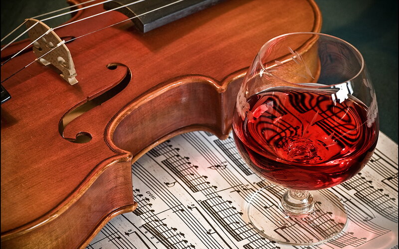 Violin and Brandy Glass