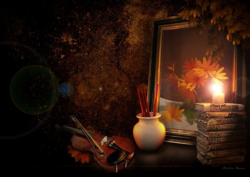 Violin and Candle — Brown