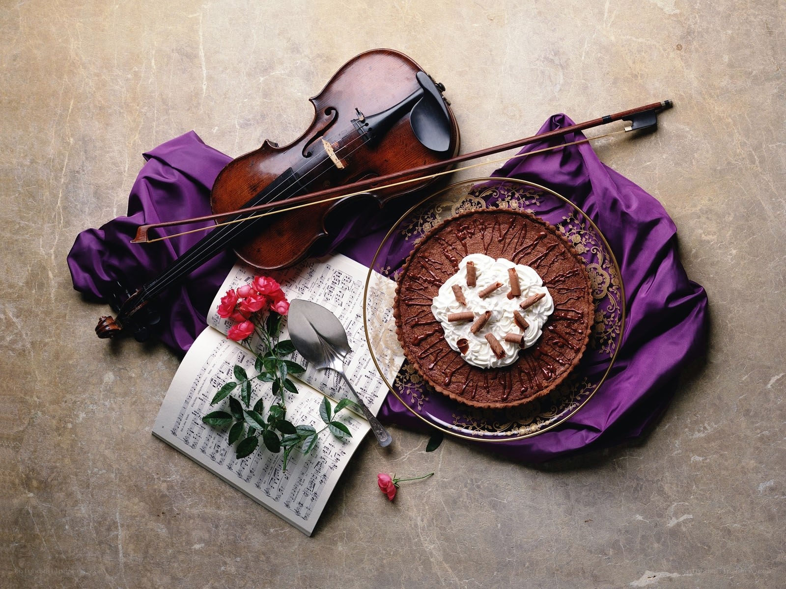 Violin and chocolate tart