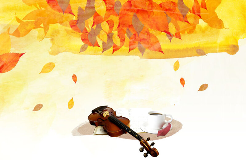 Violin and Coffee Cup — Yellow