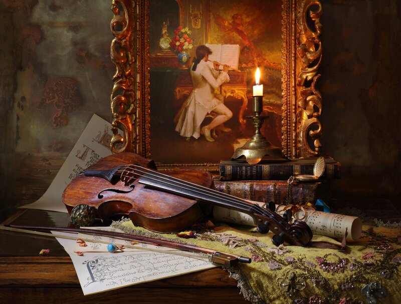 Violin and Music Sheet