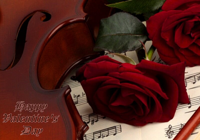Violin and Red Roses