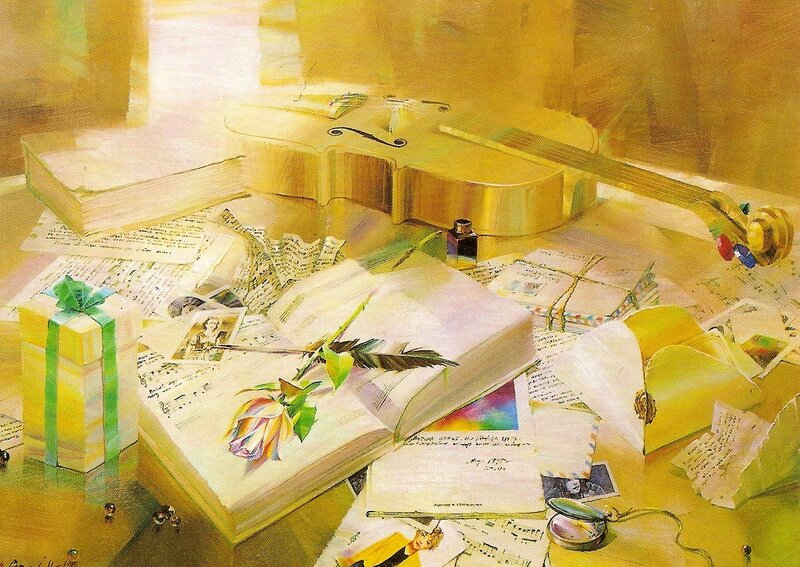 Violin and Scattered Papers