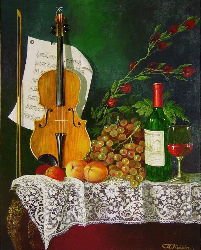 Violin and still life composition