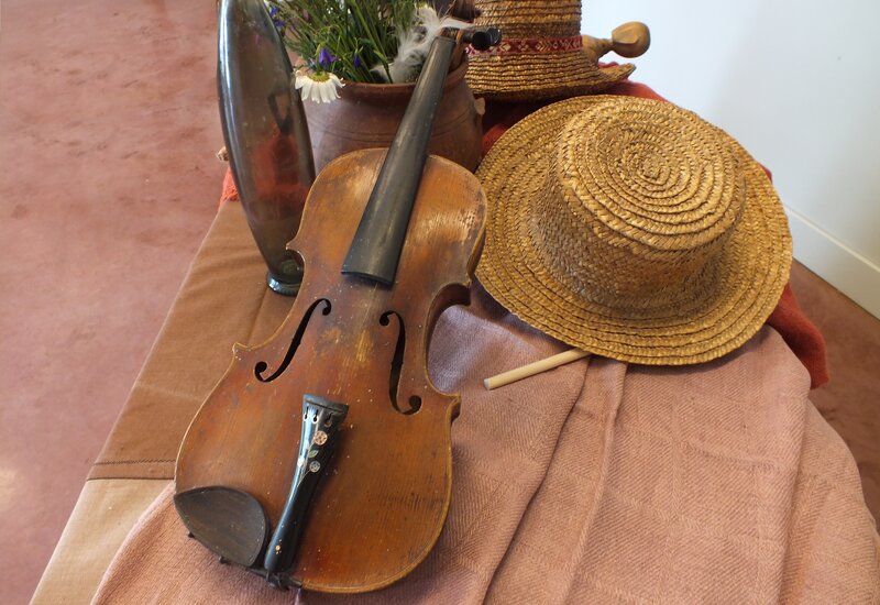 Violin and Straw Hats