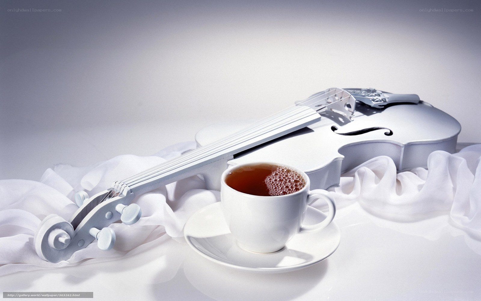 Violin and tea cup