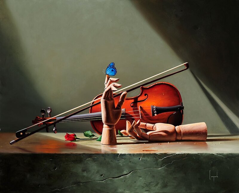 Violin and Wooden Hands