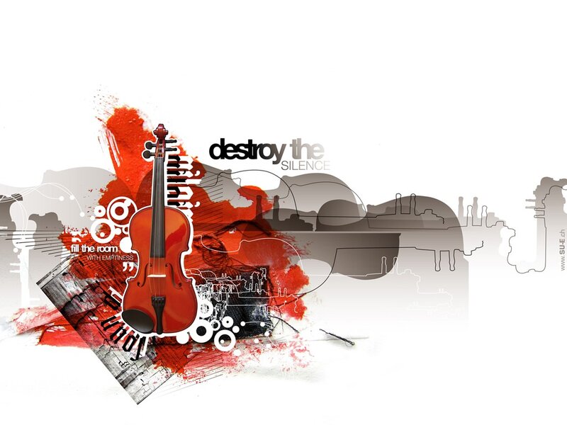 Violin art with text