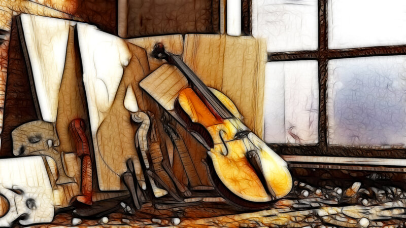 Violin by the window