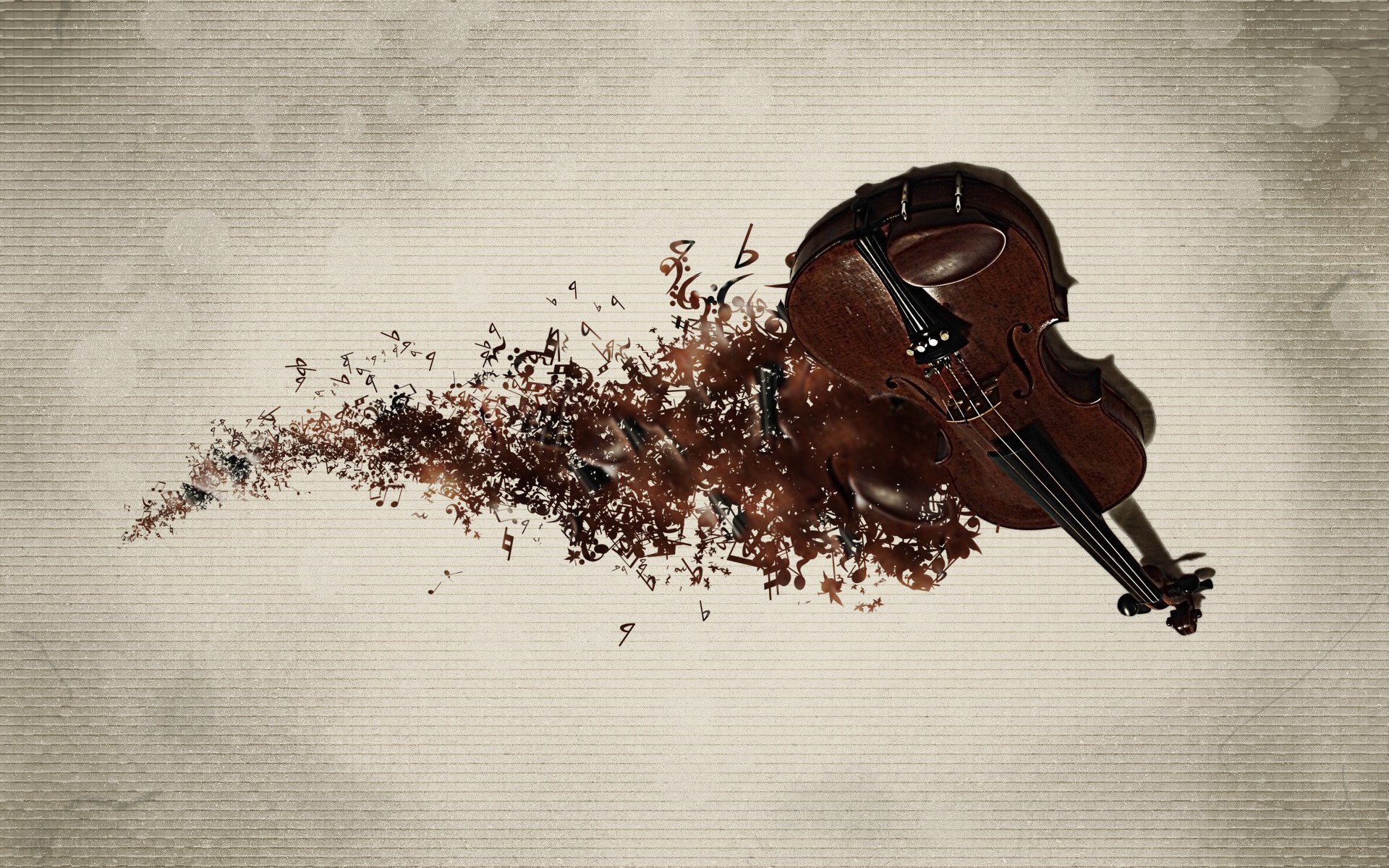 Violin dissolving into music