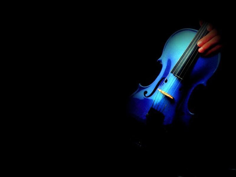 Violin in Blue Light