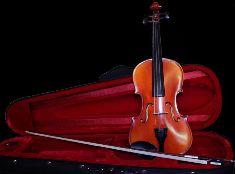 Violin in Case — Red