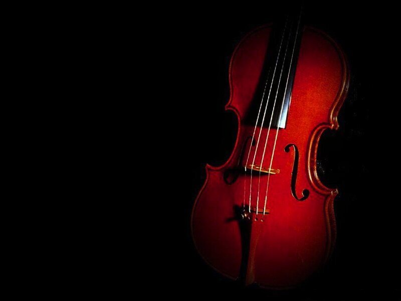 Violin in dramatic lighting