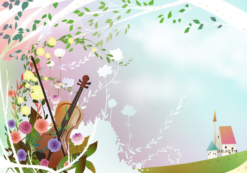 Violin in Flowers