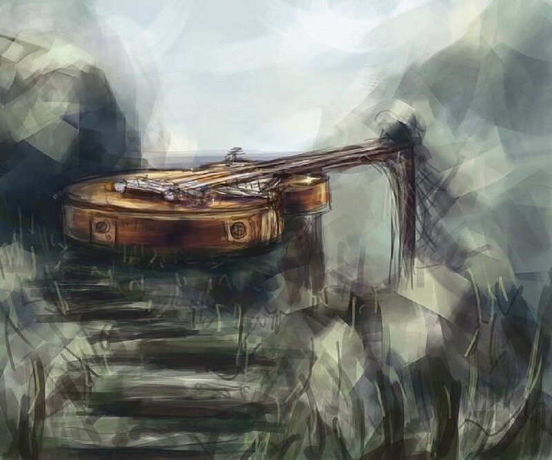 Violin in Grass