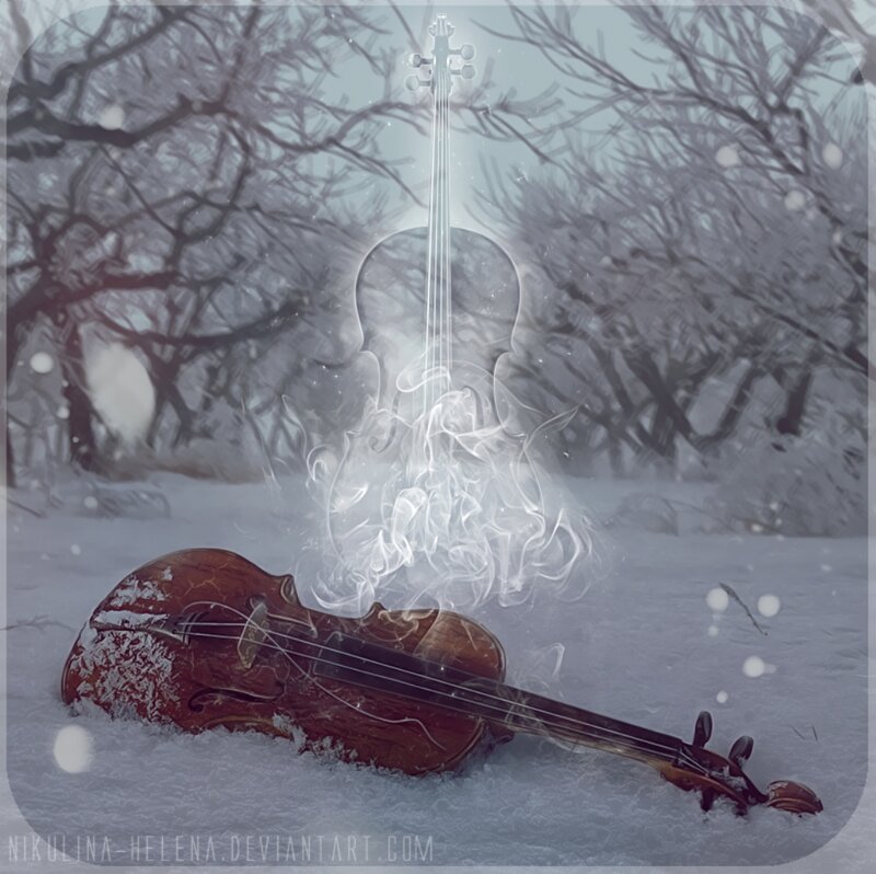 Violin in Snow