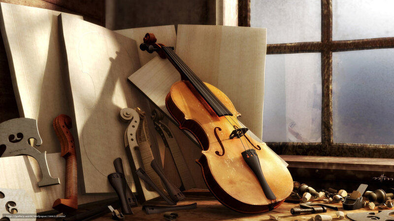 Violin in Workshop — Brown, Serene