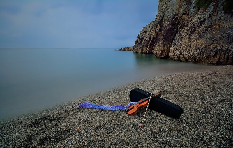 Violin on Beach