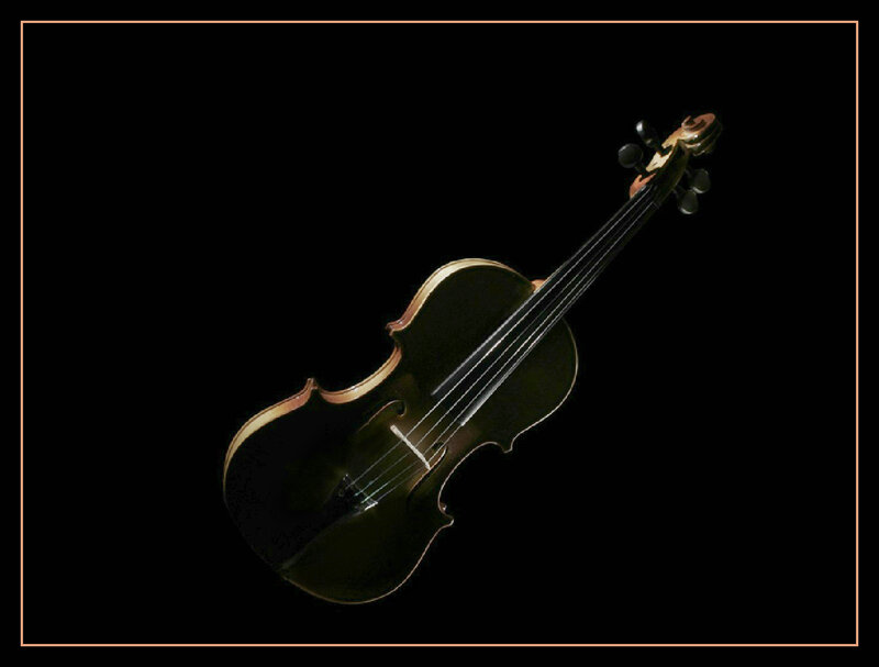 Violin on Black Background