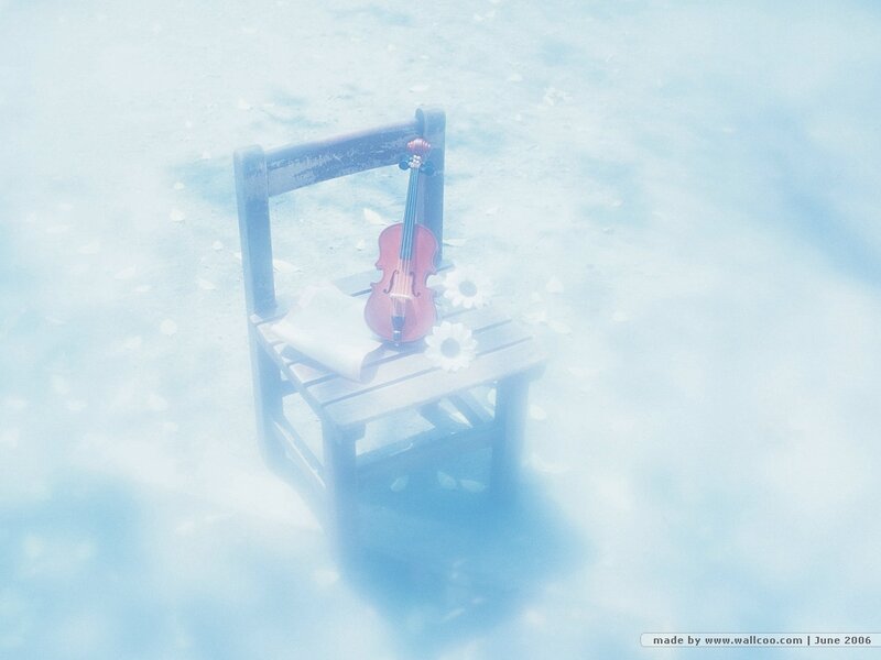 Violin on Chair — Blue