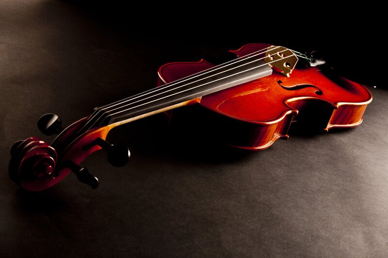 Violin on dark background