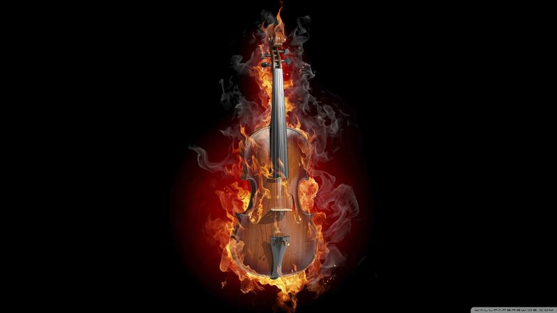 Violin on Fire — Black
