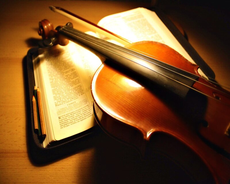 Violin on Open Book