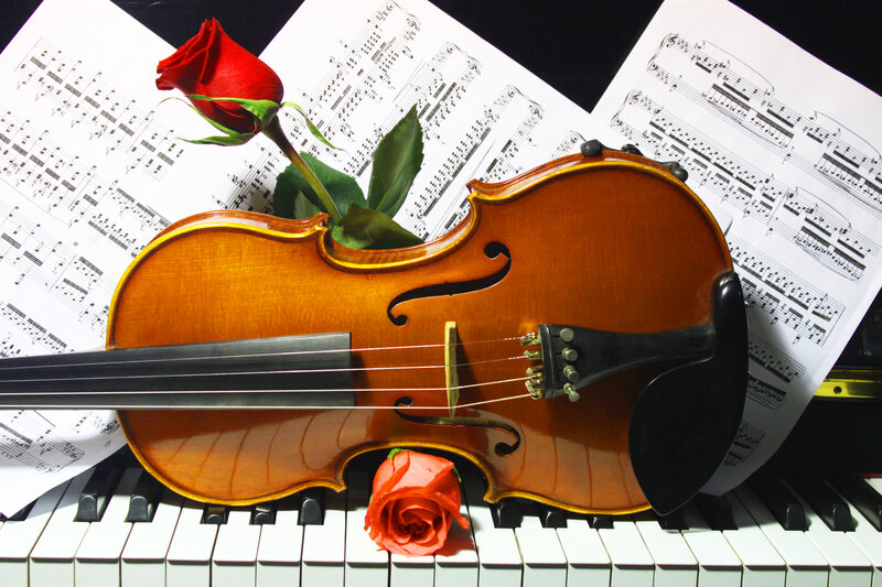 Violin on Piano Keys — Brown