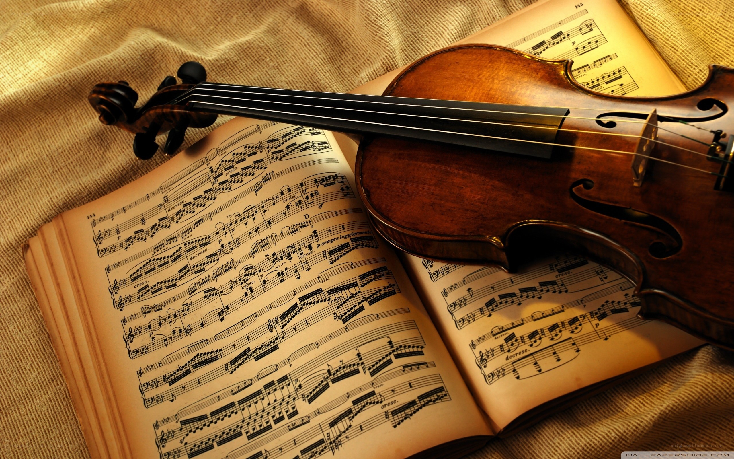 Violin on sheet music