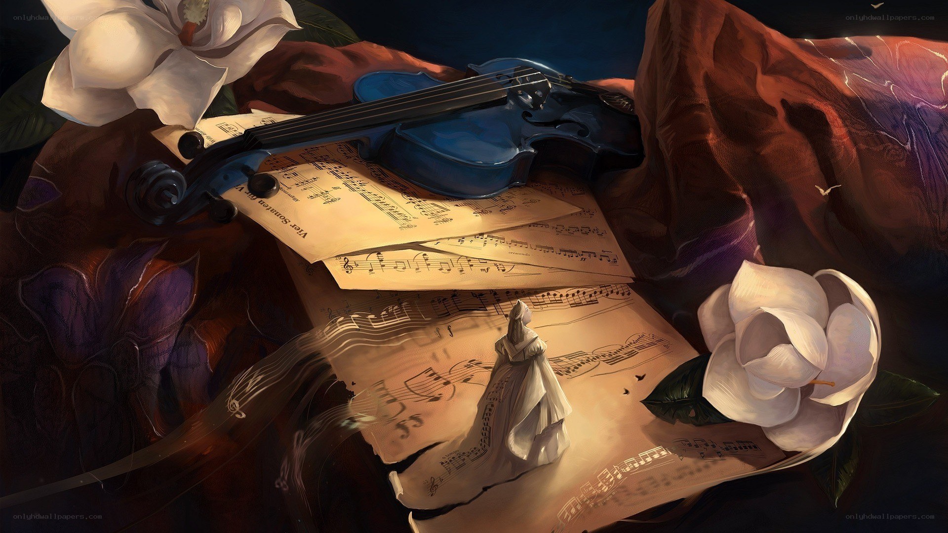 Violin on sheet music