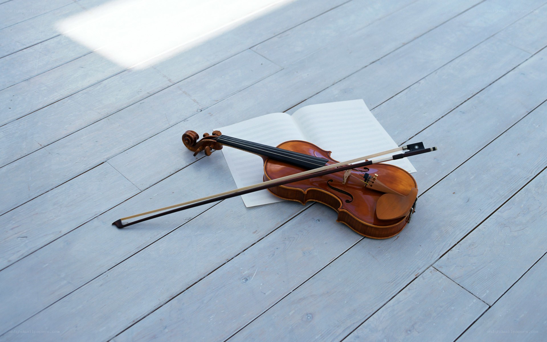 Violin on sheet music